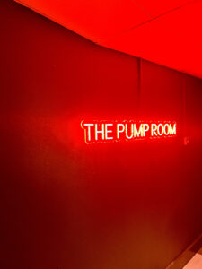 image of the sign for the pump room in the basement