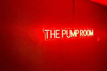 image of the sign for the pump room in the basement